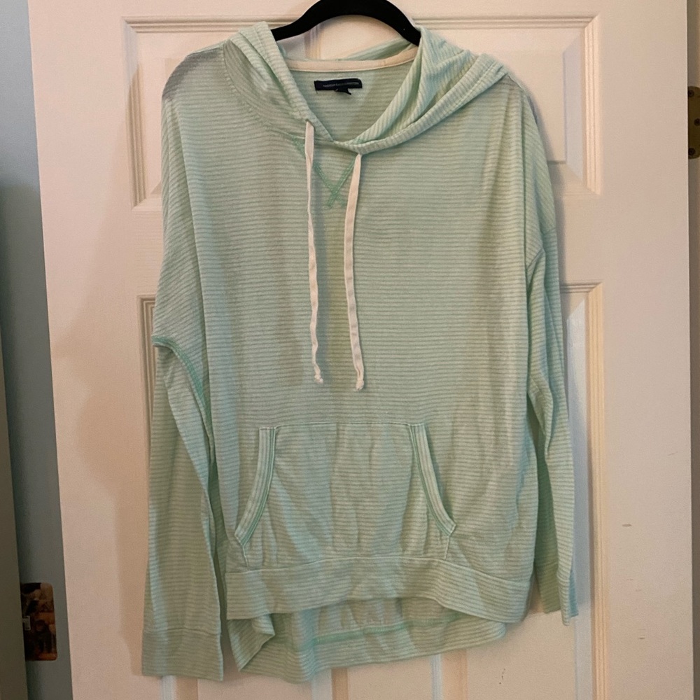 American Eagle Hoodie Sweater — Light Green/White